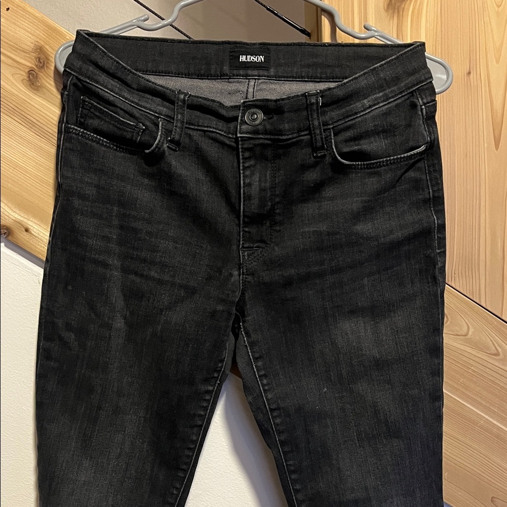 Hudson Dark Grey Ripped Skinny Jeans